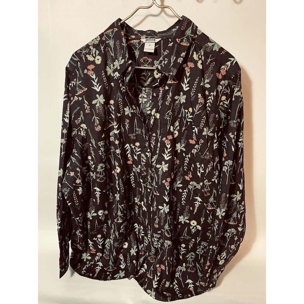 Duluth Trading Co Button Up Patterned Womens Sz 3X #0475
